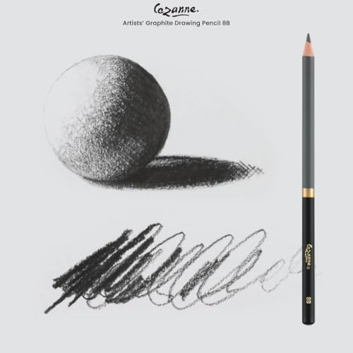 Cezanne Graphite Drawing Pencils Set - 8B, Set of 12 Break-Resistant Graphite Lead, Easy-to-Sharpen Sketch Pencils, Master Artist Quality Graphite Pencils for Technical and Artistic Drawing - color: 8B, size: Set of 12