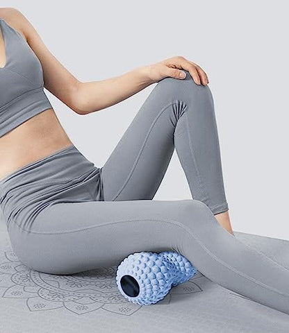 KITWILD Peanut Massage Ball, Double Lacrosse Massage Roller Ball for Deep Tissue Muscle Massage, Physical Therapy, Myofascial Release, Muscle Knots, and Yoga Therapy - color: Blue