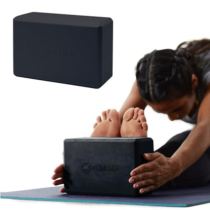 Gaiam Yoga Block - Supportive Latex-Free Eva Foam - Soft Non-Slip Surface with Beveled Edges for Yoga, Pilates, Meditation - color: Black, style: 1 Block