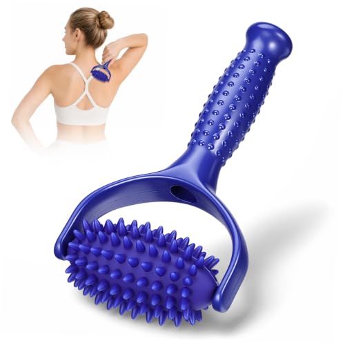 Blue Yoga Massage Stick Roller Manual Body Massager for Muscle Relief | ABS and PVC Build, Portable Lightweight Design, Easy to Use Anytime Anywhere, for Sedentary Users