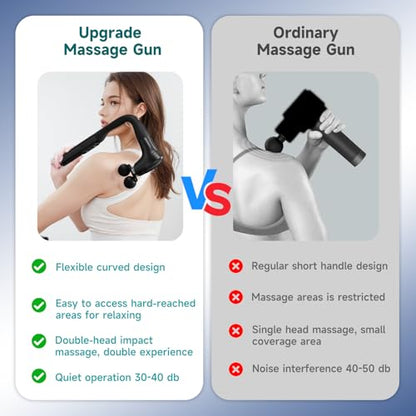 Massage Gun With Extended Handle, Back Massager Tool, U-Shaped Massager