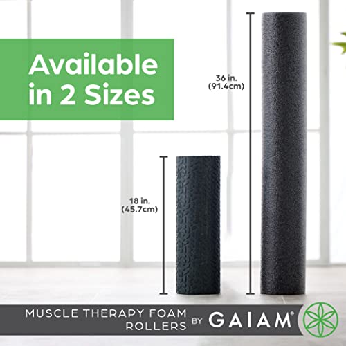 Gaiam Restore Foam Roller, Muscle Recovery, 18", High Density (Purple) | High-Density EVA Foam | Deep Tissue Massage | Pre & Post-Workout Muscle Recovery | Multiple Sizes | Home & Gym