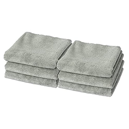 Eurow Microfiber Gym Towels, Super Absorbent & Quick Drying Sweat Towels for Fitness, Sports, Yoga, Workout, Sauna, Face & Equipment, Soft & Reusable,16x27 Inches, 6-Pack, Gray