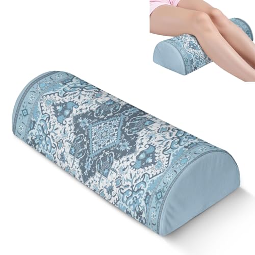 Knee Pillow for Back Sleeping – Half Moon Bolster Pillow for Legs,Under Knee While Sleeping Support, Leg & Back Pain Relief (21.5x9x5 Inches),Machine Washable Cover - color: Bohemia