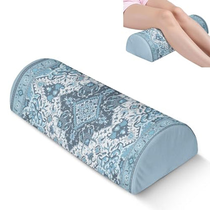 Knee Pillow for Back Sleeping – Half Moon Bolster Pillow for Legs,Under Knee While Sleeping Support, Leg & Back Pain Relief (21.5x9x5 Inches),Machine Washable Cover - color: Bohemia