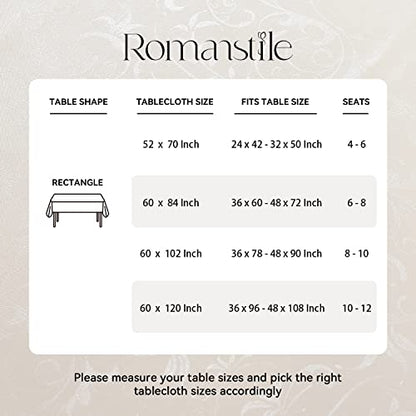 Romanstile Waterproof Vinyl Tablecloth Rectangle, 54 x 108 Inch, Flower Beige - color: Flower Beige, size: 54" x 108" (Rectangular)