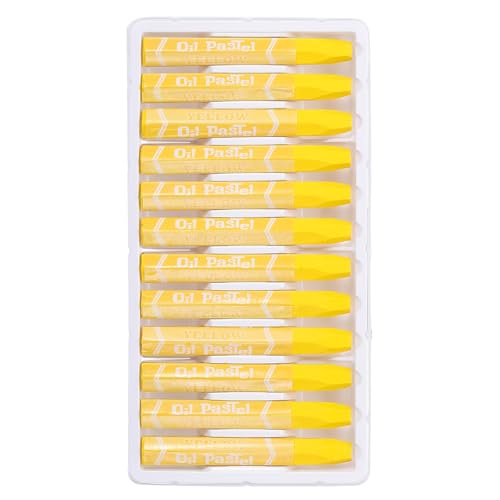 PATIKIL Yellow Oil Pastels, 48Pcs Soft Oil Crayons Pastels Stick Vibrant and Creamy Art Supplies Bulk for Artists Beginners Art Painting Drawing Blending Graffiti Gallery - color: Yellow