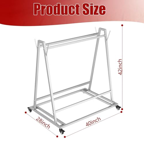 Floor Wash Rack and Mat Transporter, 40" x 28" x 42" Rolling Cart