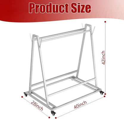 Floor Wash Rack and Mat Transporter, 40" x 28" x 42" Rolling Cart