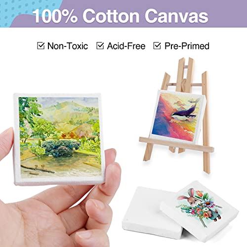 ESRICH Mini Canvases for Painting, Canvas in Bulk 32Pack, 3x3In, 2/5In Profile Small Square Canvas, Blank Canvases are Great for School Projects and Kids Birthday Parties, Home Decor Project. - size: 3x3in-32 Packs