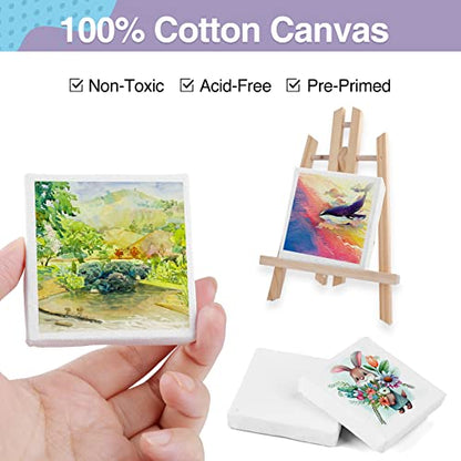 ESRICH Mini Canvases for Painting, Canvas in Bulk 32Pack, 3x3In, 2/5In Profile Small Square Canvas, Blank Canvases are Great for School Projects and Kids Birthday Parties, Home Decor Project. - size: 3x3in-32 Packs