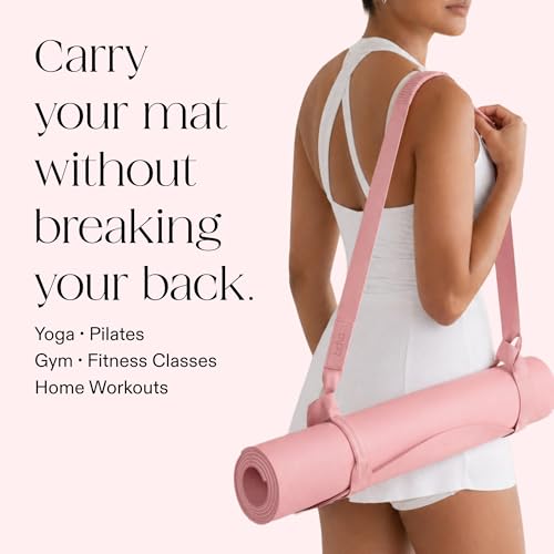 Bala Yoga Mat Straps for Carrying, Lightweight Yoga Mat Sling Holder - color: Blush