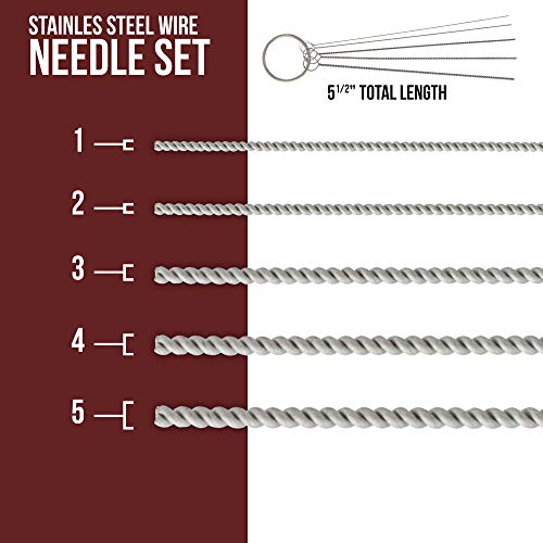 Master Airbrush 13 Piece Airbrush Cleaning Kit, Needles, Brushes, Glass Pot | Glass Cleaning Pot Jar with Holder, 5 pc Cleaning Needles, 5 pc Cleaning Brushes, 1 Wash Needle, & How to Link Card