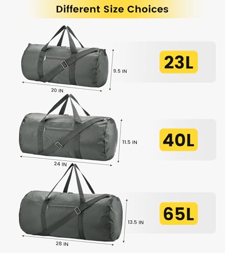 Vorspack 20-24-28 Inches Foldable Gym Bag, Duffel Bag for Men Women - color: 28 Inches Grey, size: 28 INCHES