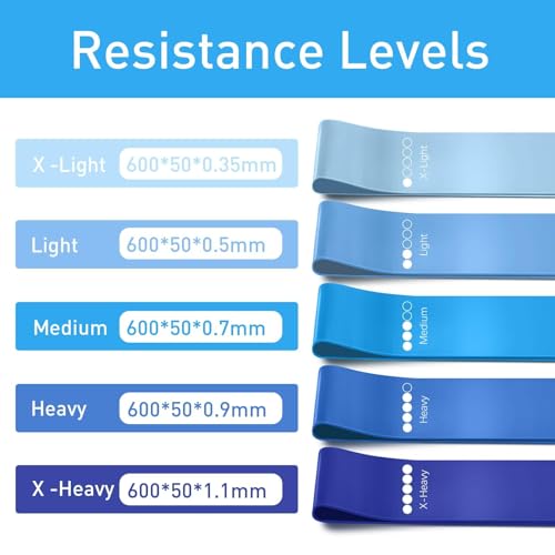 1 | 5 Pack Resistance Bands for Working Out, Workout Equipment, Exercise Bands for Home Gym & Stretching, Pilates Equipment, Fitness Equipment - color: B6-Blue-X-Heavy
