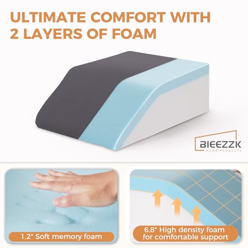 BIEEZZK Leg Pillow Elevation Blood Circulation, 23.6×16.8×8in, Velvet Grey - color: Velvet Grey
