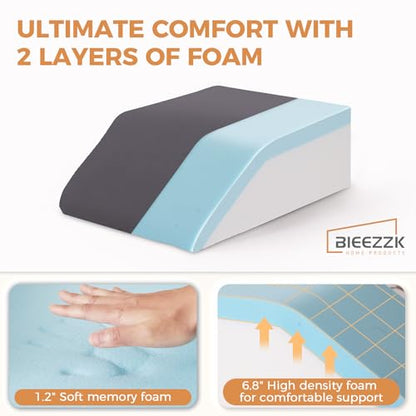 BIEEZZK Leg Pillow Elevation Blood Circulation, 23.6×16.8×8in, Velvet Grey - color: Velvet Grey