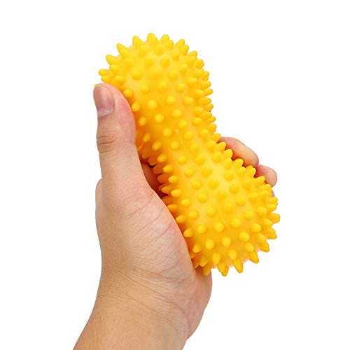 Drfeify Massage Ball, PVC Spiky Muscle Relaxation Ball for Pain Relief, with Strong Spikes for Fitness Yoga, Back Neck Feet (Yellow) - color: Yellow