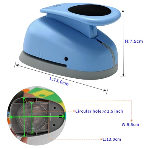 Circle Punch, Paper Punch,2.5 inch Circle Hole Punch Cutters for for Paper Crafts, Cardstock, Gift Wrapping, Scrapbook Tools Cards, Arts Fun Projects, Christmas, Birthday Gifts(Blue). - size: 2.5 Inch