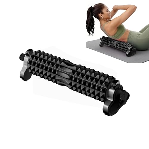 Deep Tissue Foam Roller with Stand - Black | 3-Level Height Adjustable Support, Beginner-Friendly Design for Home Workout & Muscle Recovery - Black