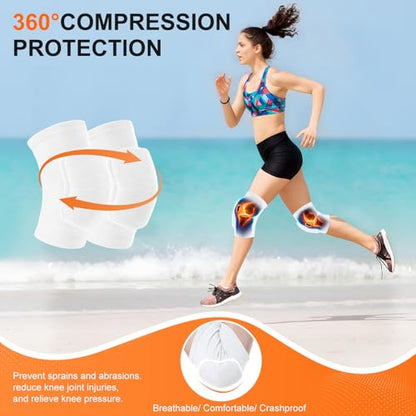 Volleyball Knee Pads for Girls Women Men Youth Kids Knees Protective - color: White, size: Medium