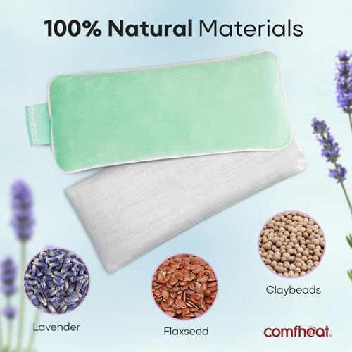 Lavender Weighted Eye Pillow - Soft Plush Removable Cover | Moist Heat & Cold Therapy, Natural Aromatherapy Eye Compress Pillow for Relaxation, Yoga, Meditation, and Sleep, Green - color: Green (Lavender Scent)