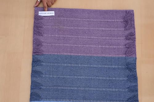 Jaipur Art & Rugs Cotton Yoga Rug - Eco-Friendly Hand-Woven Thick Mat (24”x72”x5mm) for Everyday Fitness at Home - Comfortable & Extra-Long - color: Multicolor 10