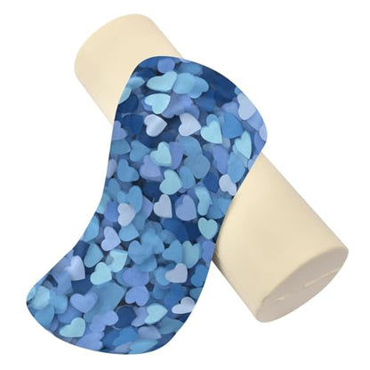 Bolster Pillow Neck Pillow Round Soft Health Memory Foam Pillows Long Cylindrical Body Pillow with Removable Cover Cute Back Yoga Blue Hearts 17" x 5.5" - color: Blue Hearts