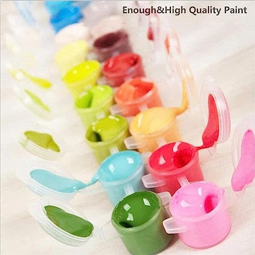 FQOVKYN 4 Pack Sunset Paint by Number for Adults Beginners, DIY Landscapes Paint by Numbers on Canvas, Acrylic Easy Painting by Numbers Oil Painting Kits for Home Wall Decor (8x8in)