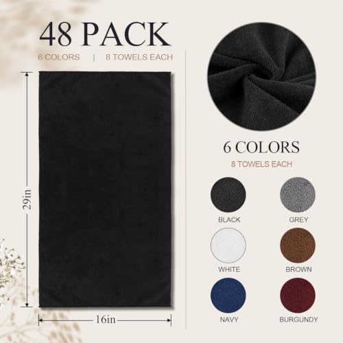 UNIMADE Salon Towels 48 Pack, Microfiber Barber Towels Bulk | (16x29 inches) Hair-Drying Cloth Super Soft Hand Cloth for Gym, Bath, Spa and Home Beauty Care(Not Bleach Proof) - Multicolor - color: Multicolor, size: 48PK
