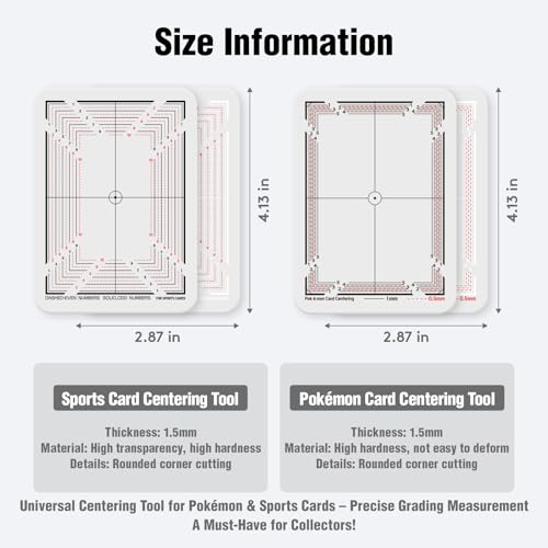 Deyimmei Card Centering Grading Tool, Professional Precision Tool for Anime Collectible & Sports Cards (Two Full-Color Illustrated Instructions)