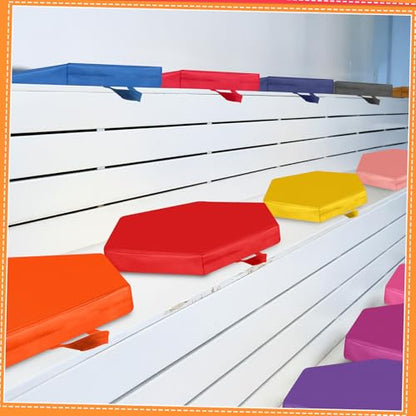 Timgle 25 Pcs Floor Cushions for Classroom 15 Inch Flexible Seating Bulk with Handles 1.6 Inch Thick Foam Floor Pillows Portable Seating for Home School Kindergarten Daycare Nursery Playroom(Hexagon) - style: Hexagon
