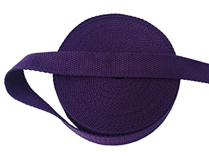 1 Inch Cotton Webbing 10 Yards Cotton Strap for Tote Canvas Bags Crafts Sewing (2009 Dark Purple) - color: 2009 dark Purple