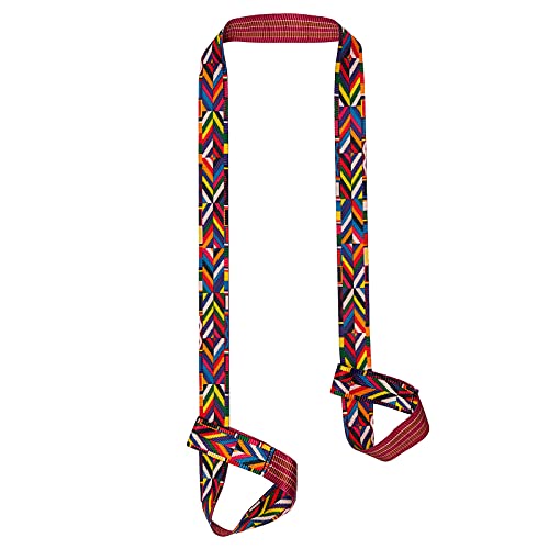 ZOOEASS Yoga Mat Strap, Adjustable Durable Yoga Mat Carrier & Stretching Strap, Multiple Color Choices - color: Colorful Stripes, size: 5.9feet