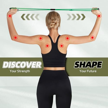 Figure 8 Resistance Bands with Handles, Arm Resistance Bands | Home Workout, Physical Therapy, Strength Training, Travel Portable, Arm workouts - color: Blue - 40lbs
