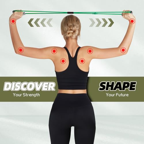 Figure 8 Resistance Bands with Handles, Arm Resistance Bands | Home Workout, Physical Therapy, Strength Training, Travel Portable, Arm workouts - color: Black - 50lbs
