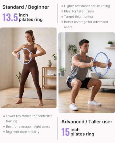 YOTTOY Pilates Ring and Ball Set, Figure 8 Resistance Bands, Stretch Bands&Guide,Pilates Equipment Set for Beginners for Home Workouts Core Strength, Yoga, Physical Therapy & Rehab - color: Blue, size: 15 Inch
