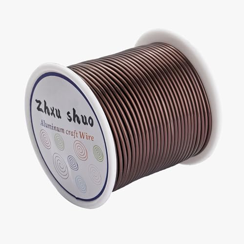 12 Gauge(2mm) Aluminum Wire 35 Yards Anodized Metal Wire for Bonsai Armature Crafting Sculpting Jewelry Craft Making Beading Floral (Light Brown, 12 Gauge) - color: Light Brown