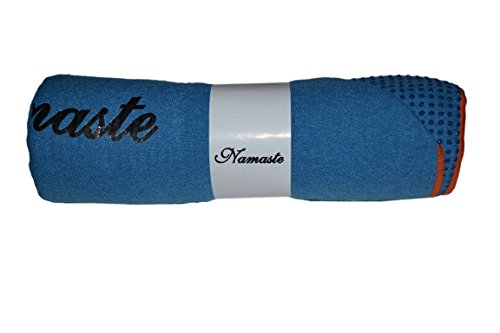 Namaste Skidless Premium Mat-Size Yoga Towel with Non Slip Grip;Exercise,Fitness,Pilates,and Yoga Gear; - color: Deep Blue