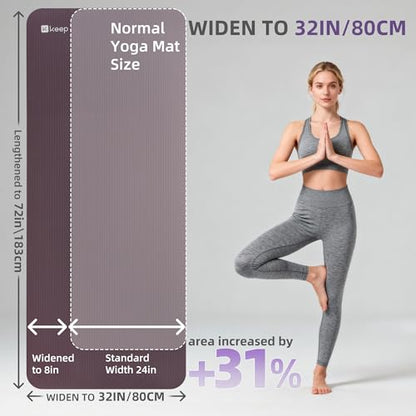 KEEP Extra Thick NBR Yoga Mat - color: Purple, size: 72”x32”x15mm