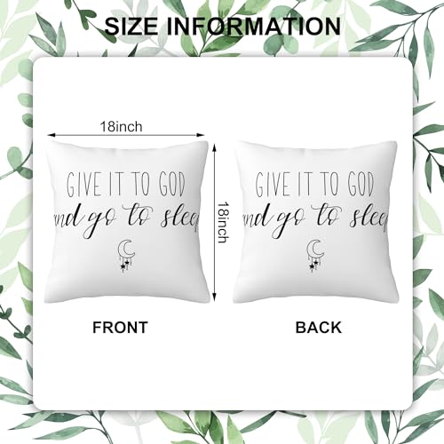 Throw Pillow Cover Case Give It to God and Go to Sleep Pillow Covers 18x18 Inch Set of 2,Soft Decorative Throw Pillow Case for Living Room Bedroom Sofa Couch Cushion Covers - color: Give It to God and Go to Sleep