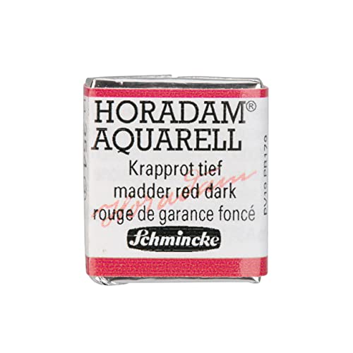 Schmincke - HORADAM® AQUARELL - Finest Artists' Watercolors, 354 Madder red Dark, 14 354 044, 1/2 pan - color: 354 Madder Red Dark