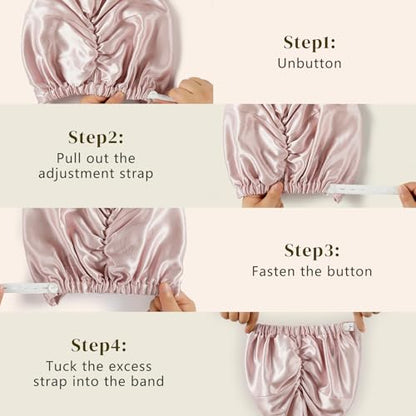 ZIMASILK 22 Momme 100% Pure Silk Bonnet for Sleeping, Pink-Fruit Line Art - color: Pink - Fruit Line Art