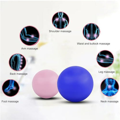 WOVTE Massage Lacrosse Ball for Sore Muscles, Shoulders, Neck, Back, Foot, Body, Deep Tissue, Trigger Point, Muscle Knots, Yoga and Myofascial Release (Blue) (Royal Blue Pink) - color: Royal Blue Pink