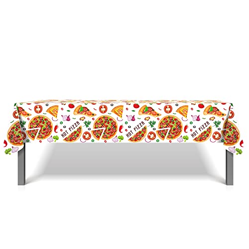 1 Pack Pizza Party Plastic Tablecloth 54 x 87 Inch Long Rectangular Table Cover for Buffet,Birthday Party Holiday Dinner,Picnic or Tablecloth for Kitchen Event Use - color: Pizza