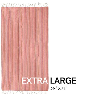 BAY LAUREL Turkish Beach Towel with Travel Bag 39 x 71 Quick Dry Sand Free Lightweight Large Oversized Towels Light - color: Orange Mix