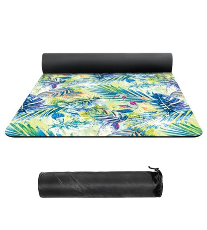 nuveti Suede TPE Yoga Mat High Density Non Slip Yoga Mats with Carrying Bag,72"x32" Extra Thick 8MM Exercise & Workout Mat for Yoga, Pilates and Fitness - color: Grass