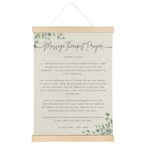 ATBWGT Massage Therapist Prayer Christian Wall Art Decor, Inspirational Bible Verses Scripture Poster Hanger Frame for Office Home Spa Room, Massage Therapist Gifts, 12x16 Inch - color: Prayer - Massage Therapist