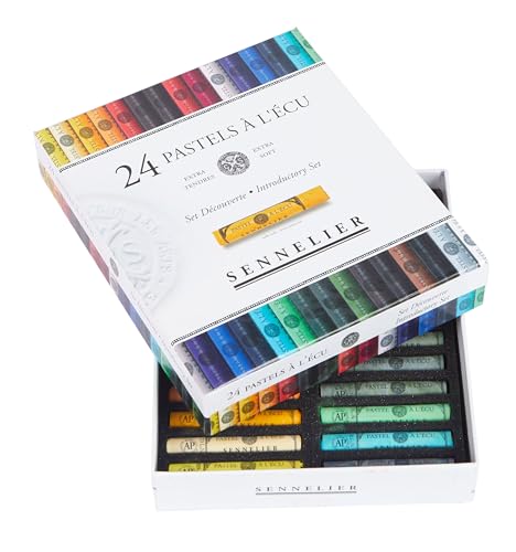 SENNELIER Extra-Soft French Pastel Introductory Professional Artist Box Set, 24-Colors