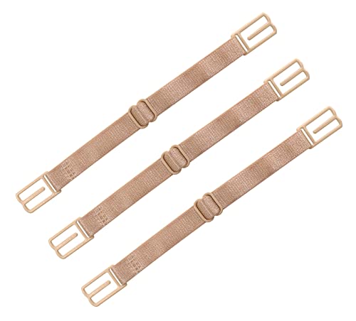 Women's Non-slip Adjustable Elastic Bra Strap Clips Holder-3 Packs - color: Skin Color